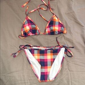 Colorful Plaid Bikini Set